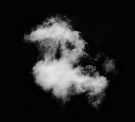 white Clouds on black background.