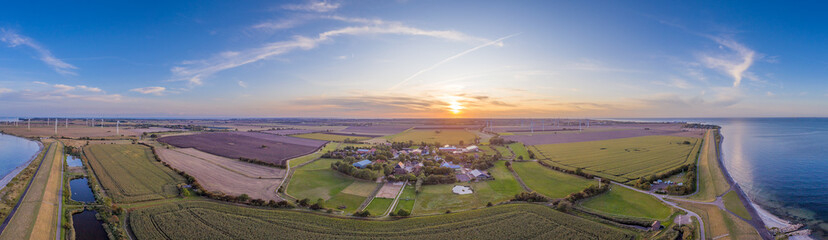 Luftbild Fehmarn Sonnenuntergang