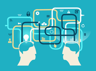 Business negotiation, agreement, making a deal. Working together, finding solution, developing business concept illustration