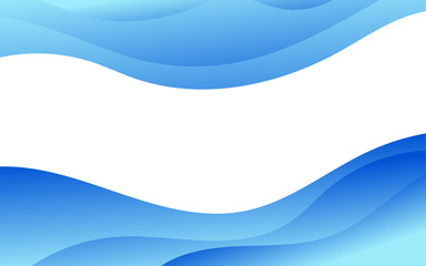 Abstract wave curve blue sea concept vector banner background