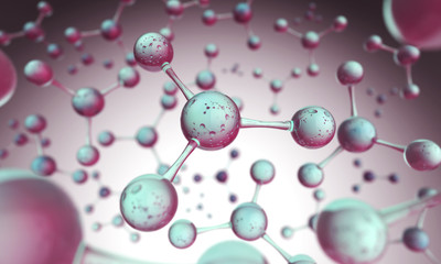 Science background with molecule or atom, Abstract structure for Science or medical background, 3d illustration.