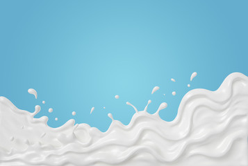 Fototapeta na wymiar Milk ripple splash background, 3d rendering.