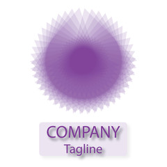 Vector flower shaped violet triangles logo for companies and brand on white background