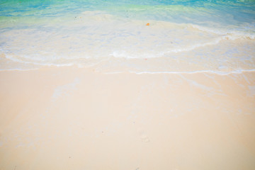 Fototapeta na wymiar the beautiful beach scene with the blue sky