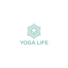 Modern yoga logo - wellness massage teraphy salon