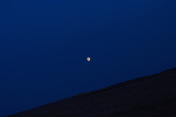 full moon over the mountains