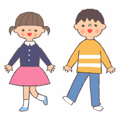 笑顔の男の子と女の子
