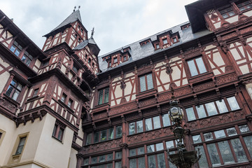 Fototapeta premium View of Peles castle in Sinaia, Romania