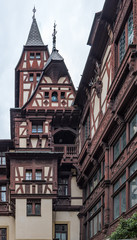 View of Peles castle in Sinaia, Romania