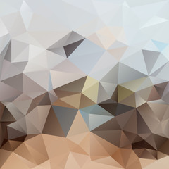vector abstract irregular polygon square background - triangle low poly pattern - brown, beige, tan, sand, grey, white color