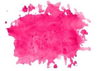 Colorful abstract watercolor stain with splashes and spatters. Modern creative background for trendy design.