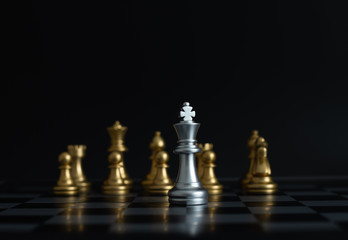 Chess board game concept of business ideas and competition and strategy plan success meaning.