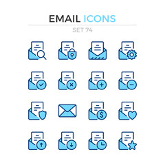 Email icons. Vector line icons set. Premium quality. Simple thin line design. Modern outline symbols collection, pictograms.
