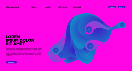 Modern Colorful Landing page Abstract Fluid Background Template. Wave Liquid shape in colorful Website background in Eps 10.