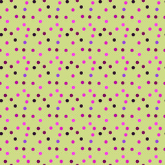 Seamless pattern. Multi-colored circles on a white background.