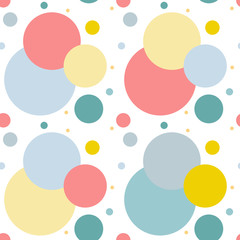 Seamless pattern. Multi-colored circles on a white background.