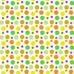 Seamless pattern. Multi-colored circles on a white background.