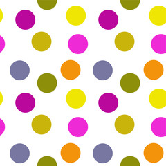 Seamless pattern. Multi-colored circles on a white background.