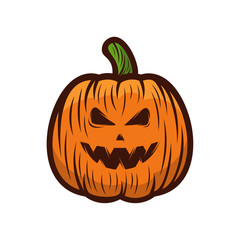 Pumpkin for Halloween Design Vector isolated. Happy Halloween Template Illustration