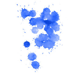 Colorful abstract watercolor stain with splashes and spatters. Modern creative background for trendy design.