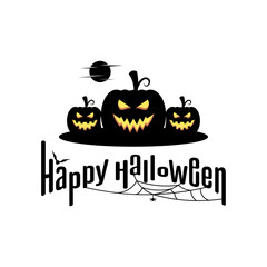 Pumpkin for Halloween Design Vector isolated. Happy Halloween Template Illustration