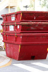 Industrial and municipal waste, container such as rubble, scrap, plant waste