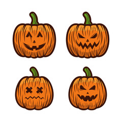 Pumpkin for Halloween Design Vector isolated. Happy Halloween Template Illustration