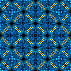 Seamless blue yellow elegant pattern background
