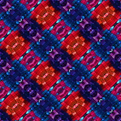 Seamless blue red elegant pattern background