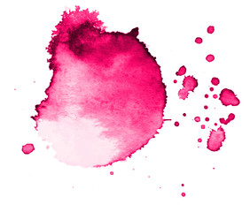 Colorful abstract watercolor stain with splashes and spatters. Modern creative background for trendy design.