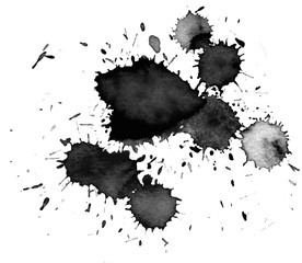 Black watercolor stain