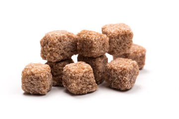 brown sugar isolated on white background. Top view.