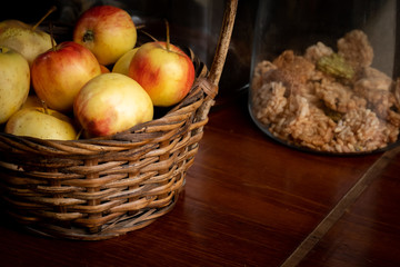 Fresh apples in the basket