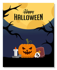 Halloween Party Background. Happy halloween. Vector Template illustration.