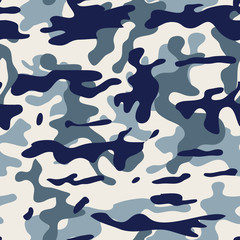 Seamless Camouflage pattern background. Classic clothing style masking camo repeat print.