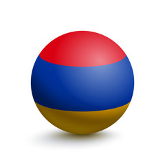 Flag of Armenia in the form of a ball isolated on a white background. Vector illustration