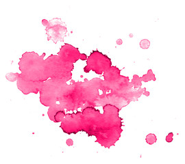 Colorful abstract watercolor stain with splashes and spatters. Modern creative background for trendy design.