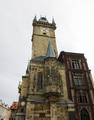 Fototapeta na wymiar Astronomical clock tower of Prague, old city hall.
