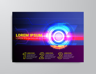 Modern cover brochure template, circle digital design background vector.