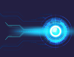 Futuristic abstract blue circle technology background vector