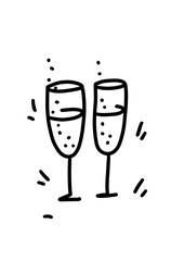 line icon of christmas and celebrations. decorative elements, design in outline styles. Christmas flat icon on white background