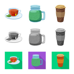 Vector design of drink and bar sign. Set of drink and party vector icon for stock.