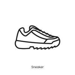 sneaker icon.  sneaker vector symbol. Linear style sign for mobile concept and web design. sneaker symbol illustration. Pixel vector graphics - Vector	