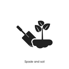 spade and soil icon. spade and soil vector symbol. Linear style sign for mobile concept and web design. spade and soil symbol illustration. Pixel vector graphics - Vector	