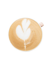 coffee cup on glass cup isolated  white background