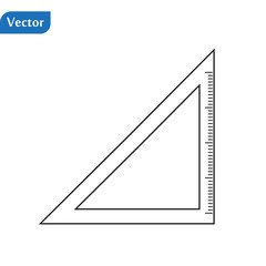 Triangle ruler simple icon. Vector. Contour illustration.