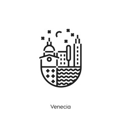 Obraz premium Venice icon. Venice vector symbol. Linear style sign for mobile concept and web design. Venice symbol illustration. Pixel vector graphics - Vector 