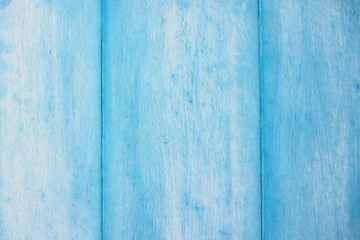 Closeup of beautiful wooden panels wall painted in bright blue and turquoise tone for vintage background and decoration. Cool banner on page, website and presentation