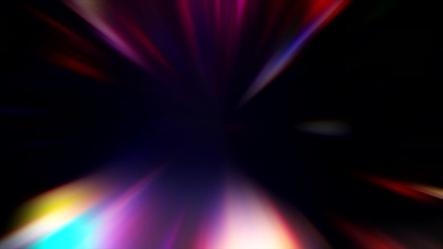 Blur rays motion. Stage lighting. Purple glare on black background.