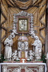 High Altar in the Catholic Church of the Saint Clare in Kotor, Montenegro